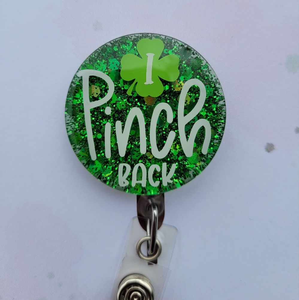 St Patrick's Day Badge Reel, Green st pattys Badge reel, Shamrock Badge reel
